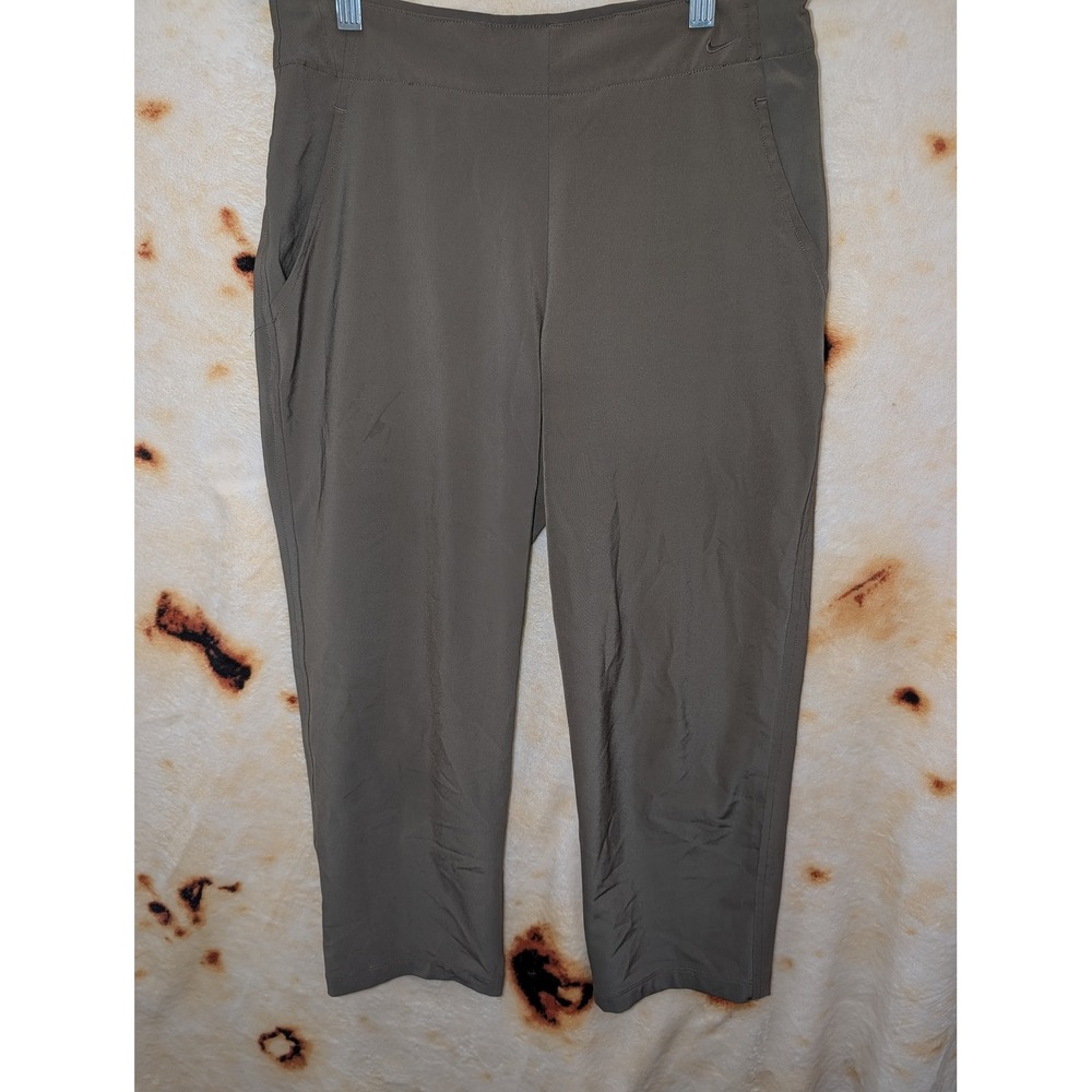 Nike Golf Pants Womens Size L Brown Dri-FIT Cropped Trouser Athletic Outdoor Y2K